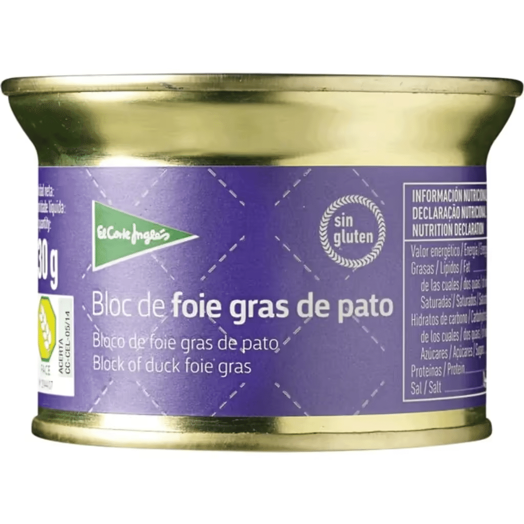 Bloco De Foie Gras De Pato Sem Gl Ten Lata G El Corte Ingl S