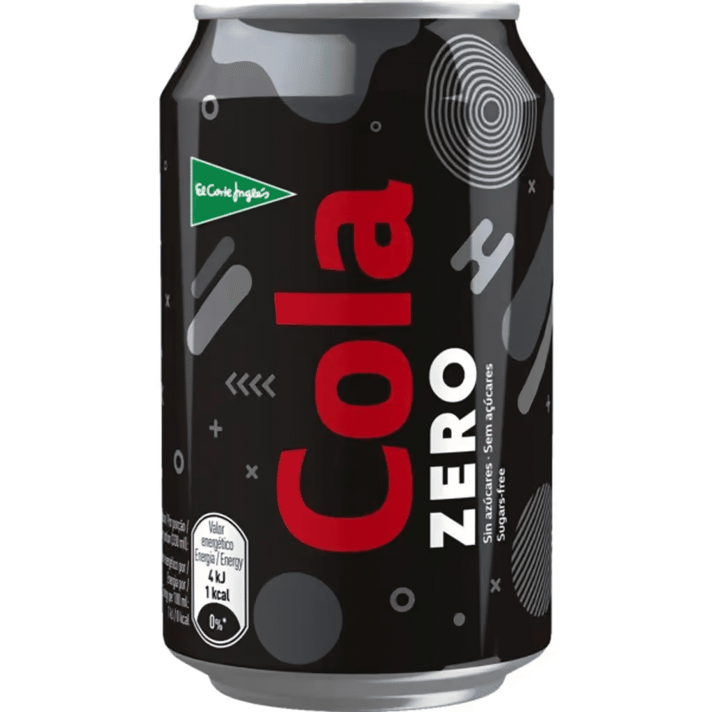 Refrigerante Cola Zero Gás lata 33 cl EL CORTE INGLÉS Nutripédia