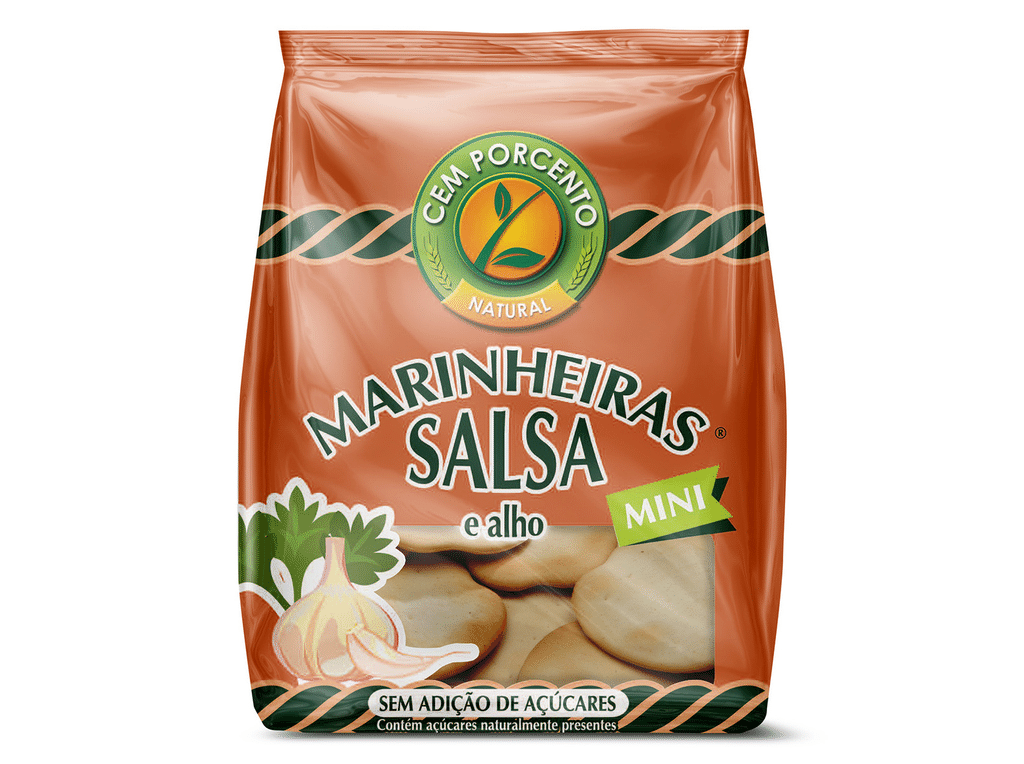 Bolachas Mini Marinheiras Salsa Alho 50g CEM PORCENTO Nutripédia