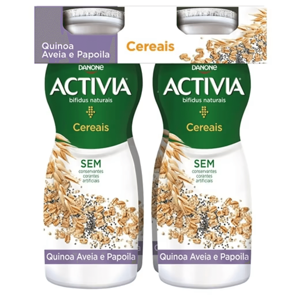 Iogurte L Quido Bifidus Probi Ticos Quinoa Aveia E Papoila Activia