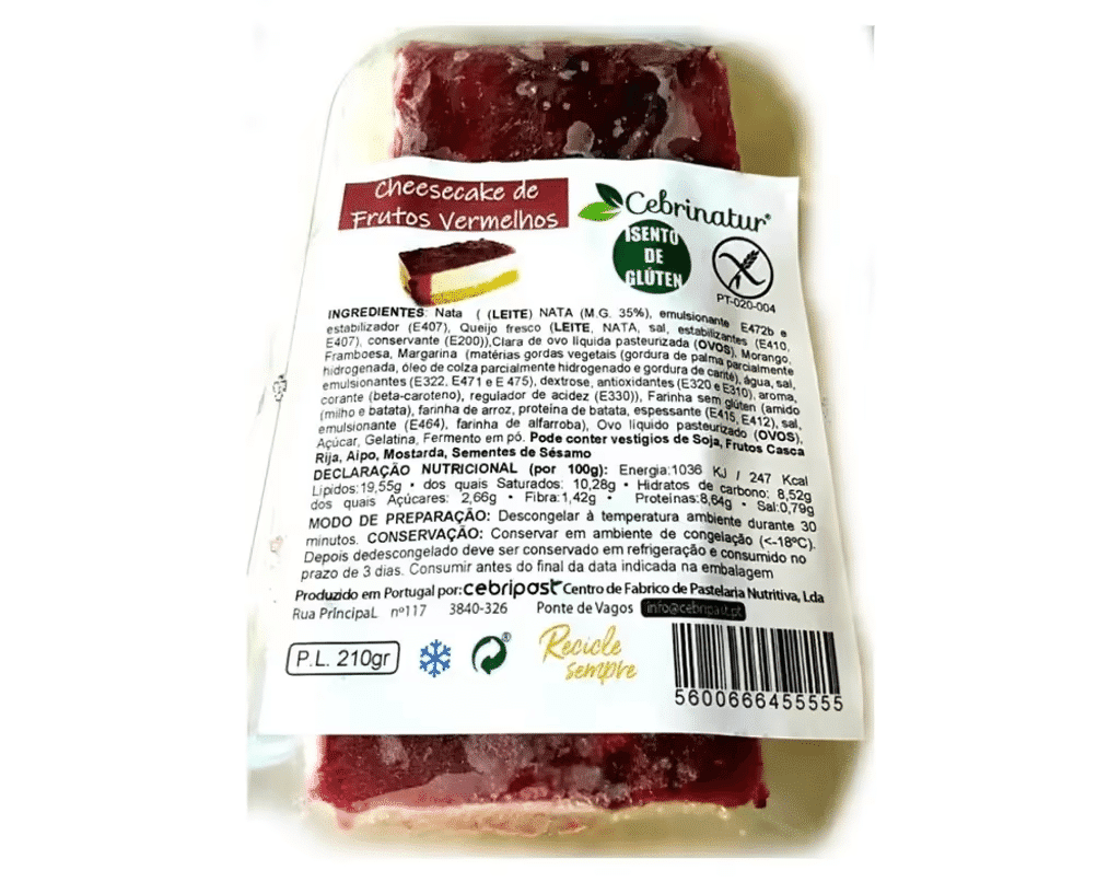 Cheesecake Fr. Verm Sem Glúten 210G - CEBRINATUR