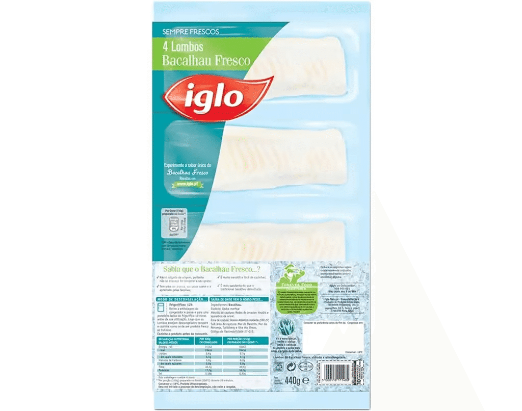 4 Lombos de Bacalhau Fresco embalagem 440 g - IGLO