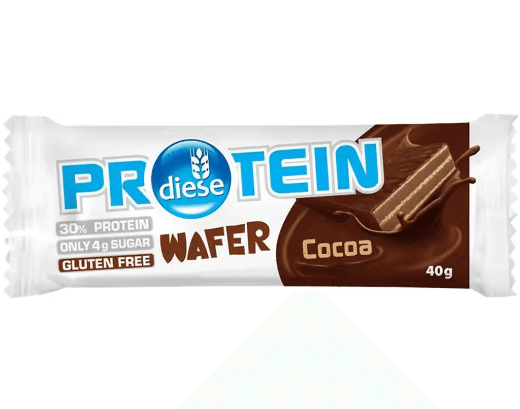 Wafer de Chocolate e Cacau sem Glúten embalagem 40 g - DIESE PROTEIN