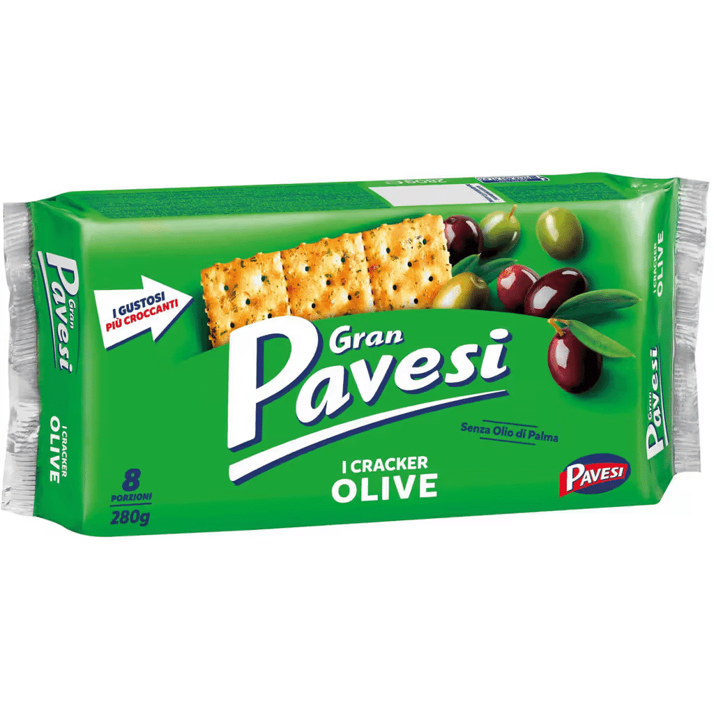 Bolachas Crackers com Azeitona - GRAN PAVESI