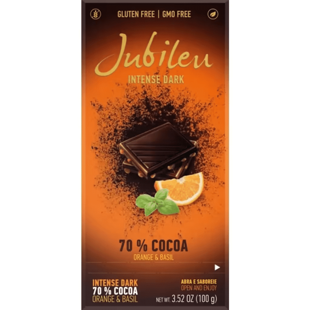 Tablete de Chocolate Laranja Manjericão Noir - JUBILEU
