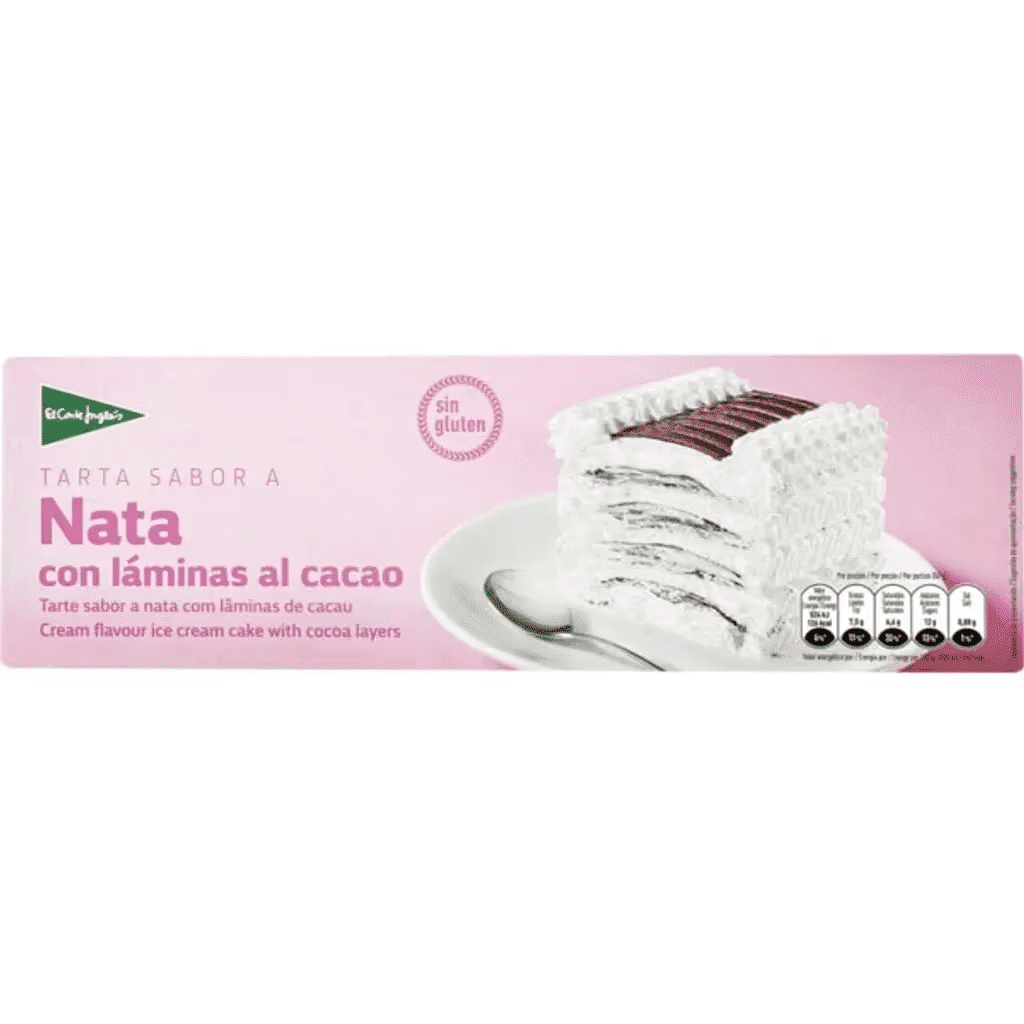Tarte de Nata com Lâminas de Cacau sem Glúten embalagem 1 L - EL CORTE INGLÉS