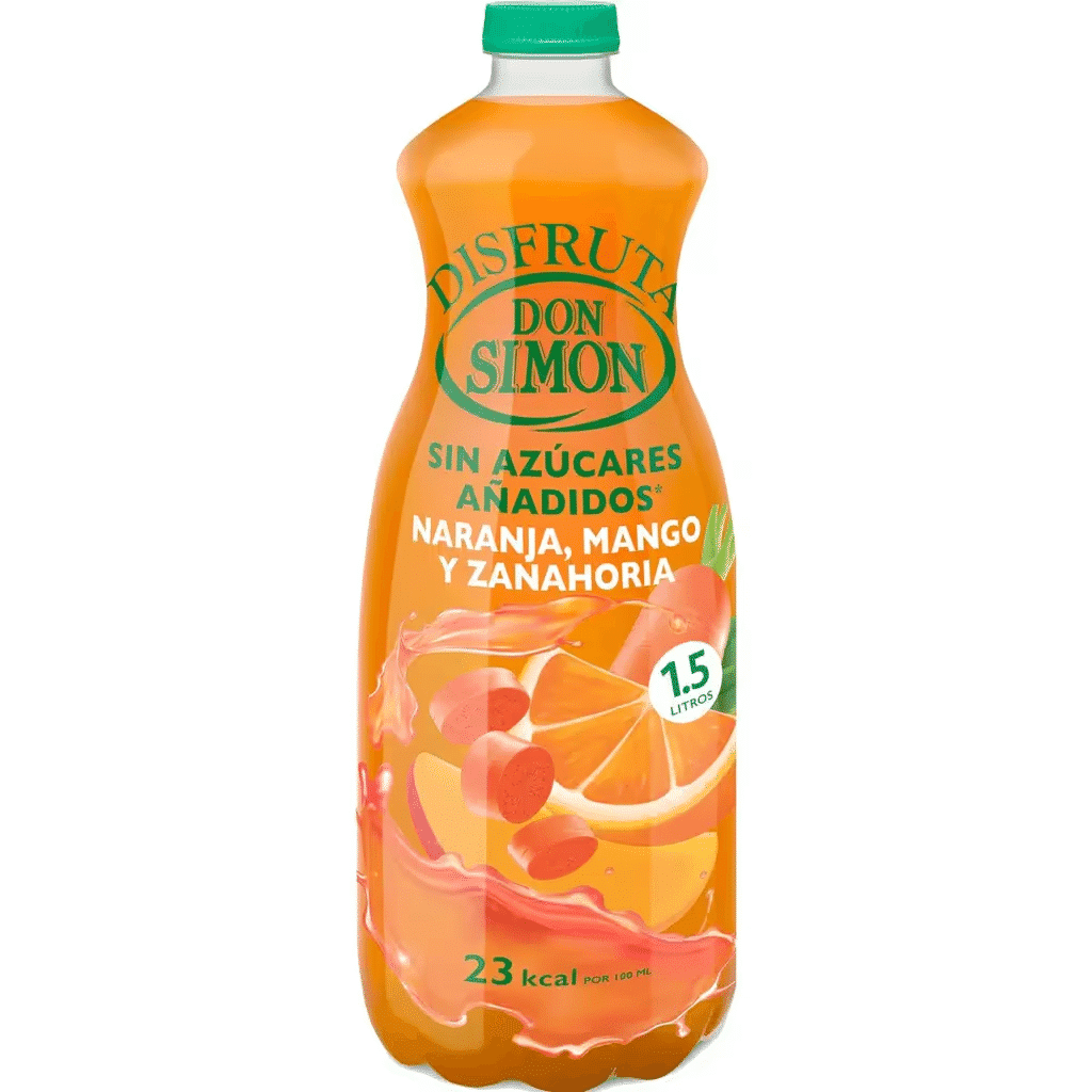 Sumo de Laranja, Manga e Cenoura sem Açúcar garrafa 1,5 L - DON SIMON