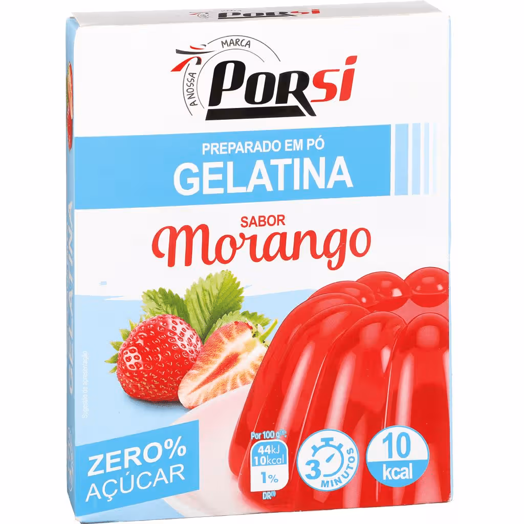 Gelatina morango 0% açúcar - PORSI