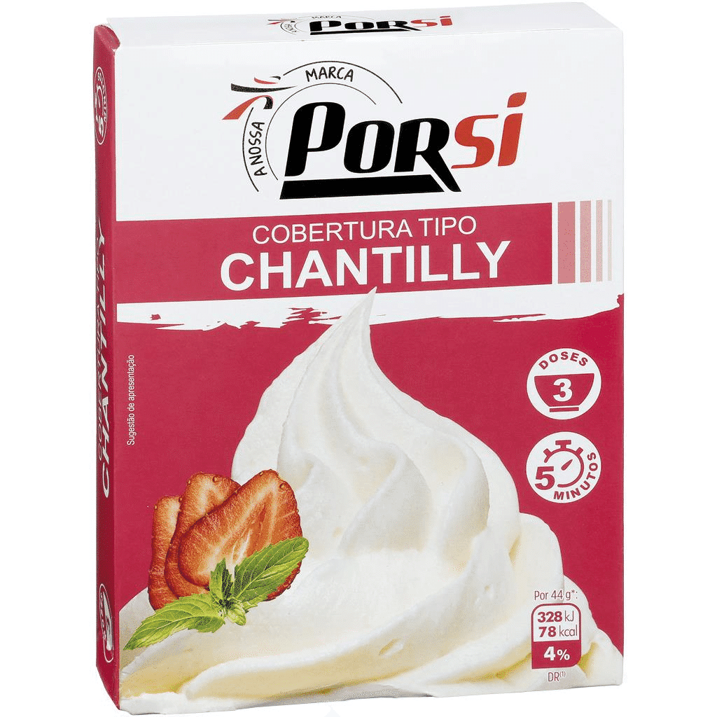 Cobertura tipo chantilly, 2x38g - PORSI