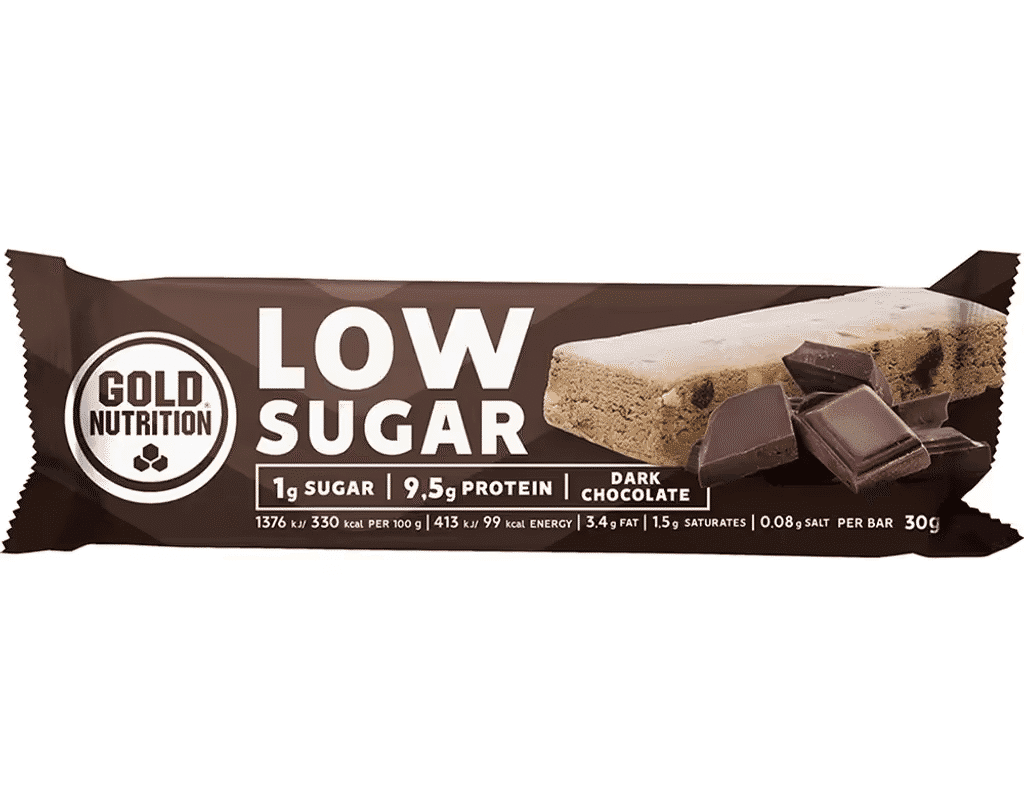 Barra Low Sugar Chocolate Negro 30G - GOLDNUTRITION