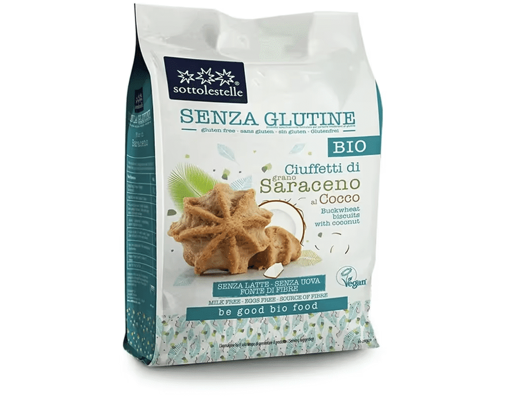 Biscoitos Coco Trigo Sarra. Bio 250G S / Glúten - SOTTOLESTELLE