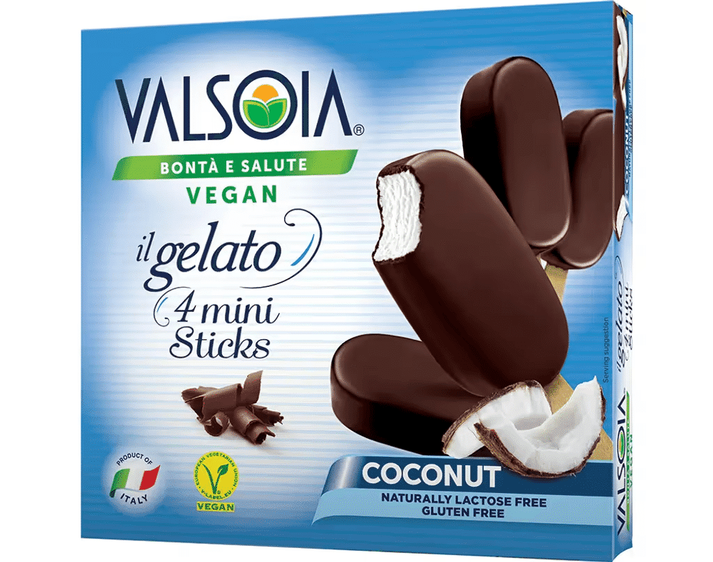 Gelado Côco Mini Sticks Vegan 200g - VALSOIA