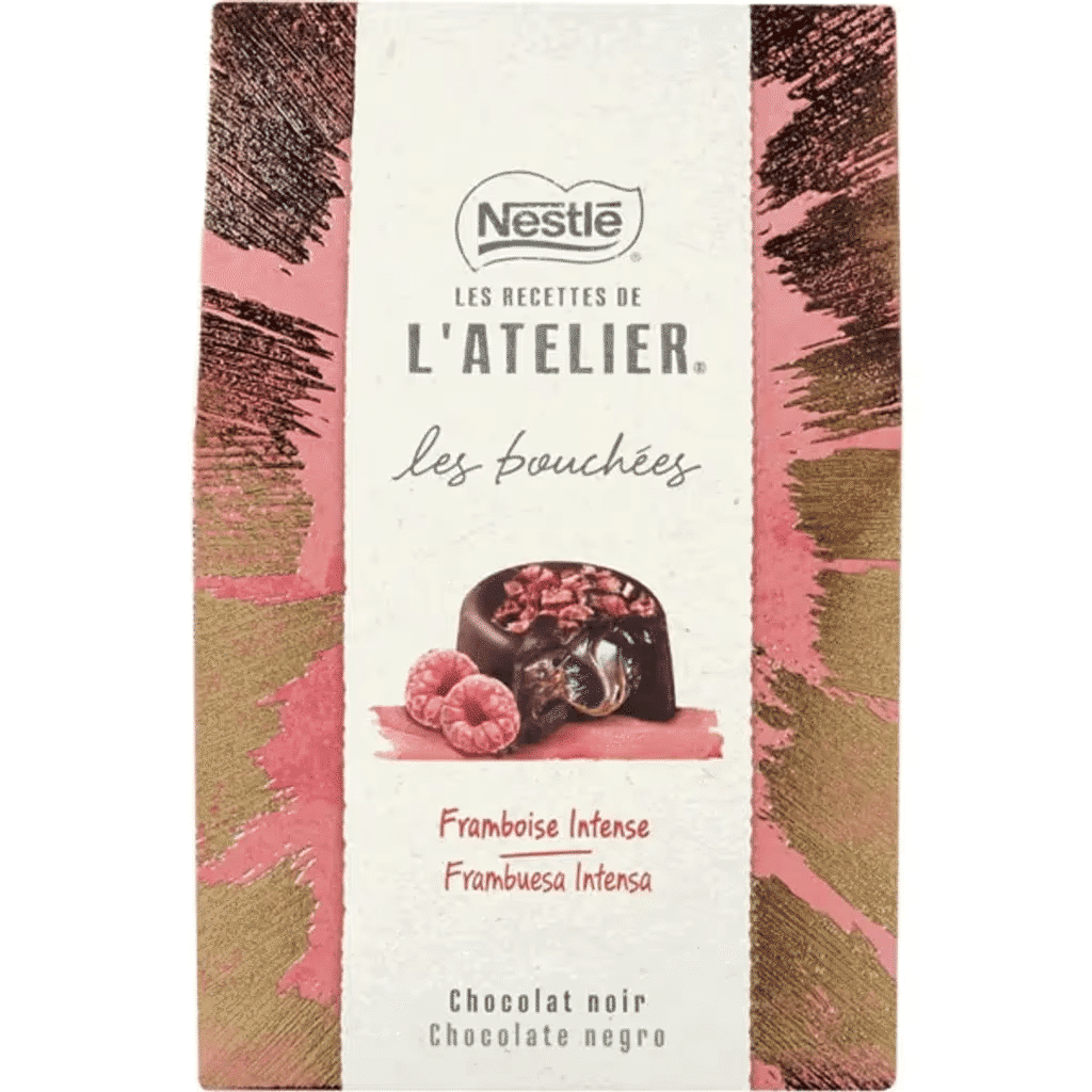 Les Bouchées Bombons de Chocolate Preto com Framboesa Intensa embalagem 158 g - NESTLÉ L'ATELIER