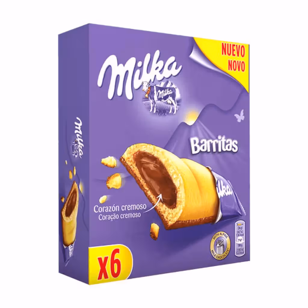 Bolachas Barritas Recheio de Chocolate e Avelã - MILKA
