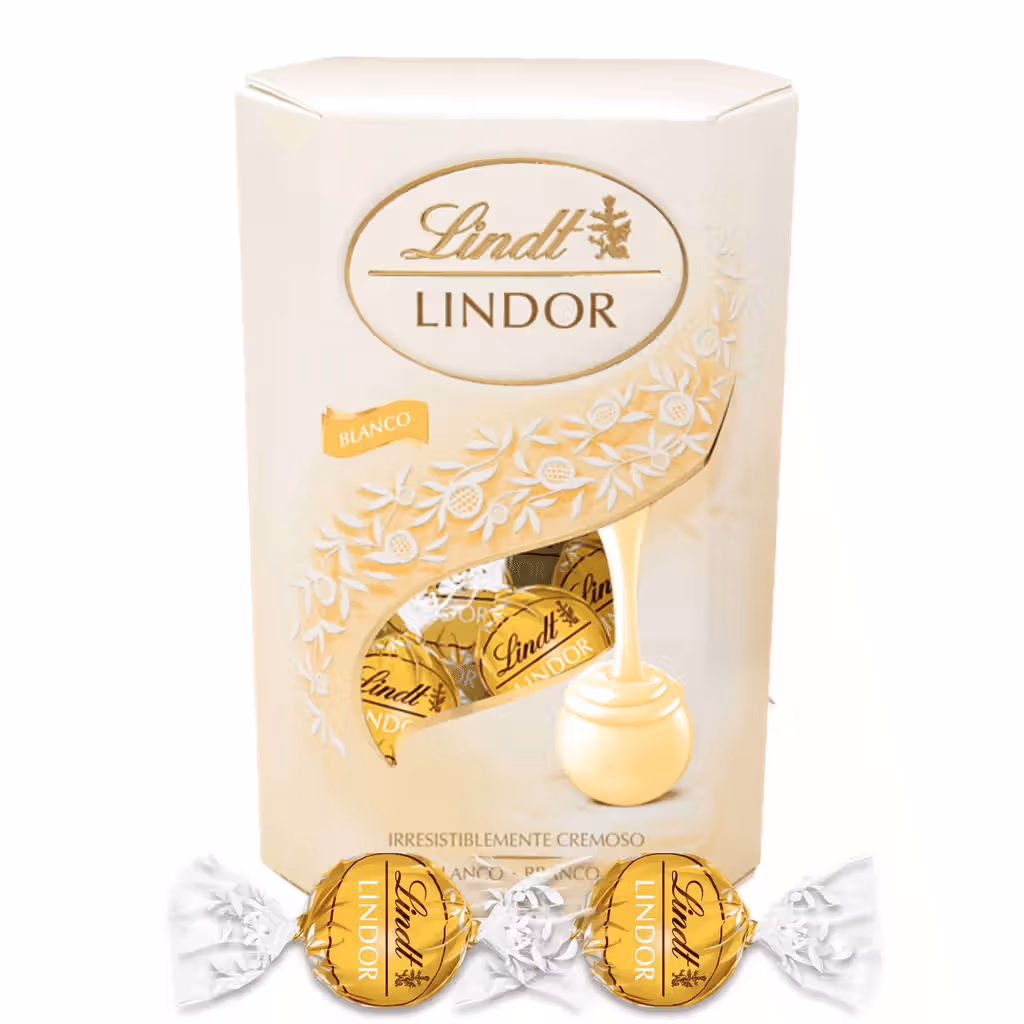 Bombons de Chocolate Branco Lindor Cornet - LINDT
