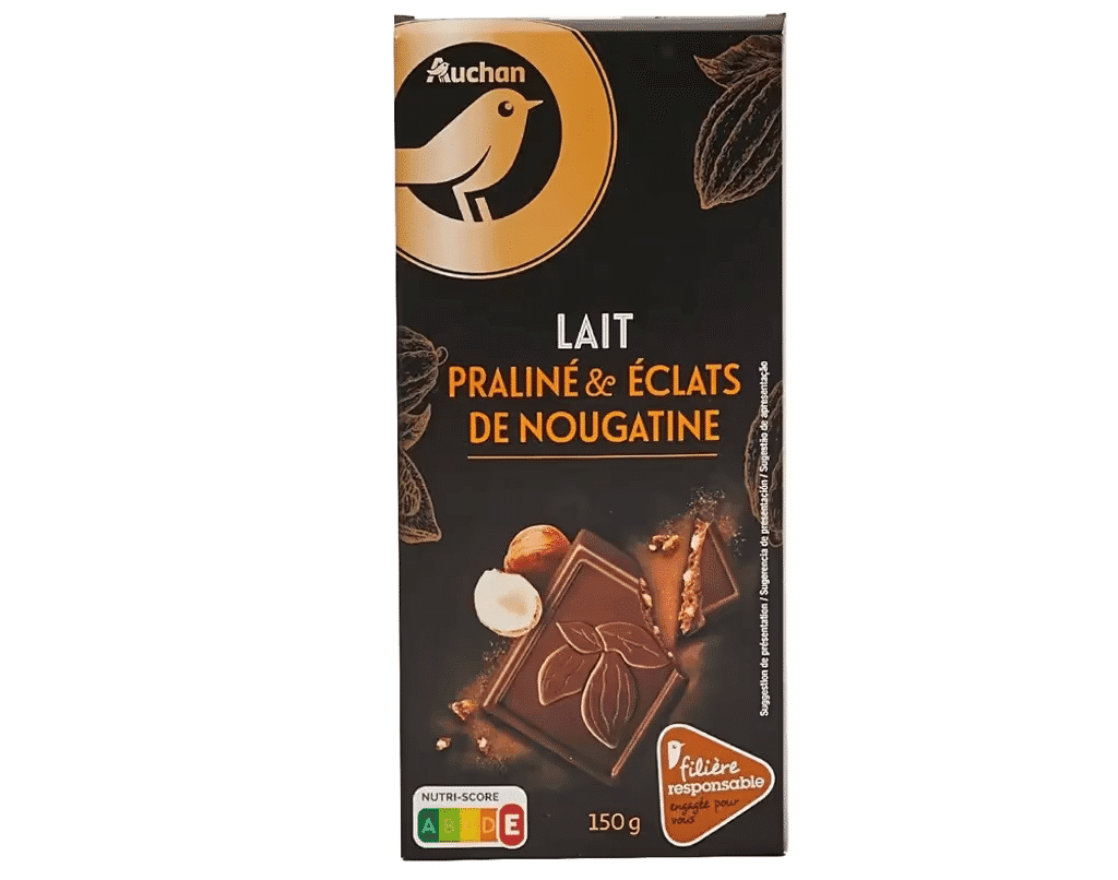 Chocolate Leite C / Rech.Praliné Ped.Avelãs 150G - AUCHAN GOURMET