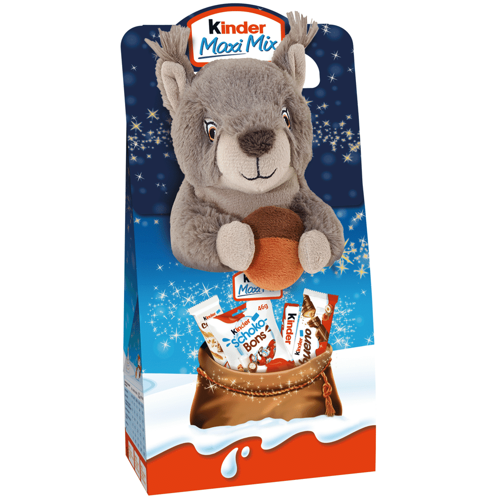 Chocolates de Leite Maxi Mix com Peluche de Natal - KINDER