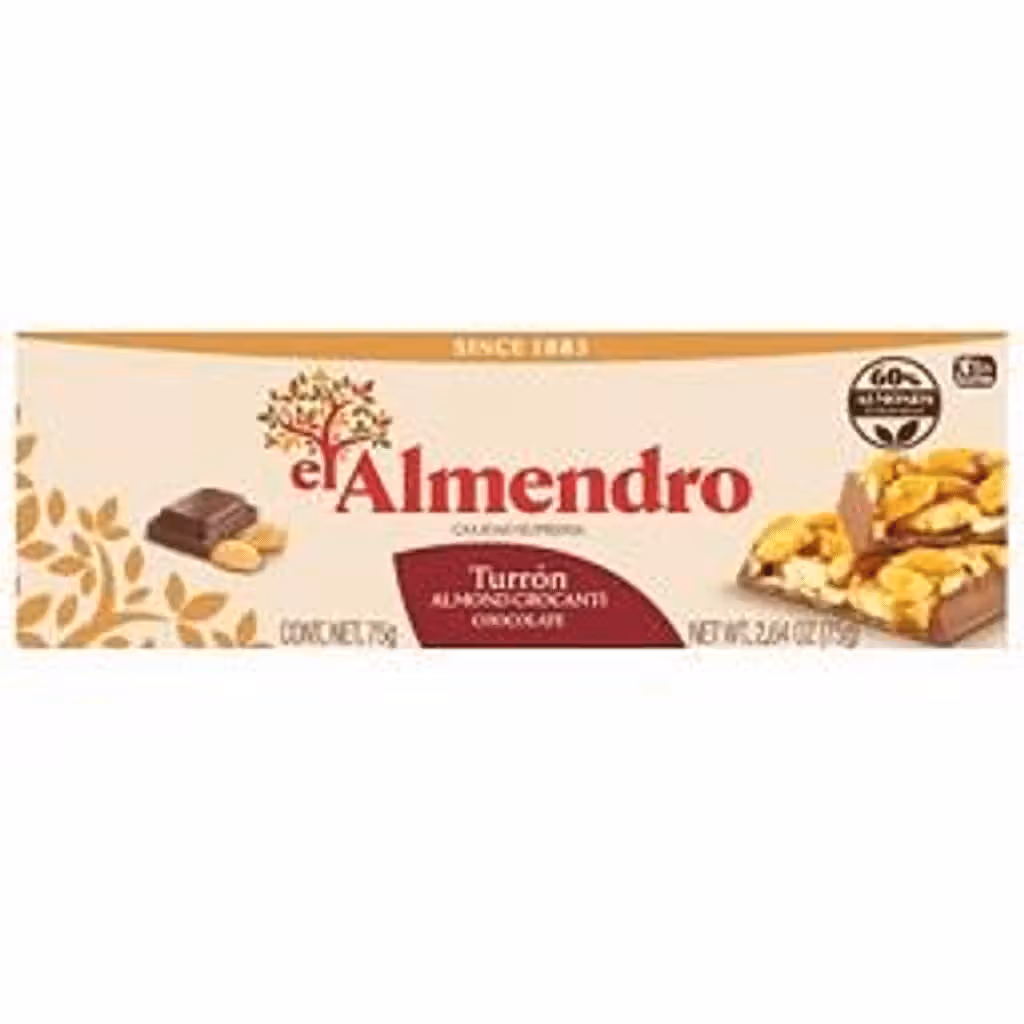 Torrão crocante com chocolate, embalagem de 75g - EL ALMENDR