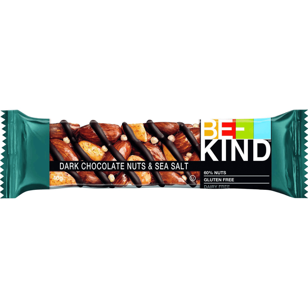 Barra de Noz, Chocolate Negro e Sal Marinho sem Glúten - BE-KIND