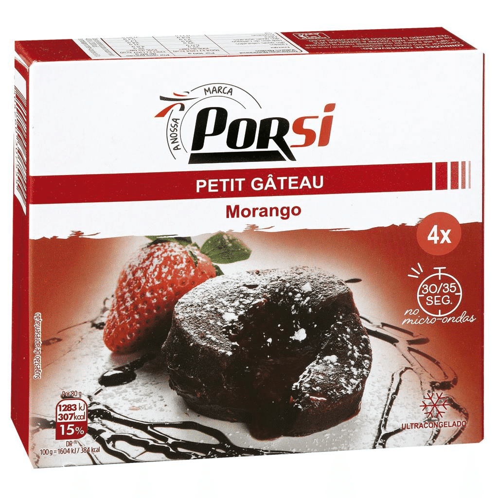 Petit gateau morango 4x80g - PORSI