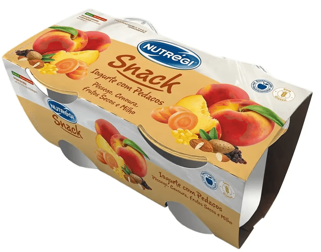 Iogurte Pedaços Pêssego F.Secos 2X150g - NUTRÉGI