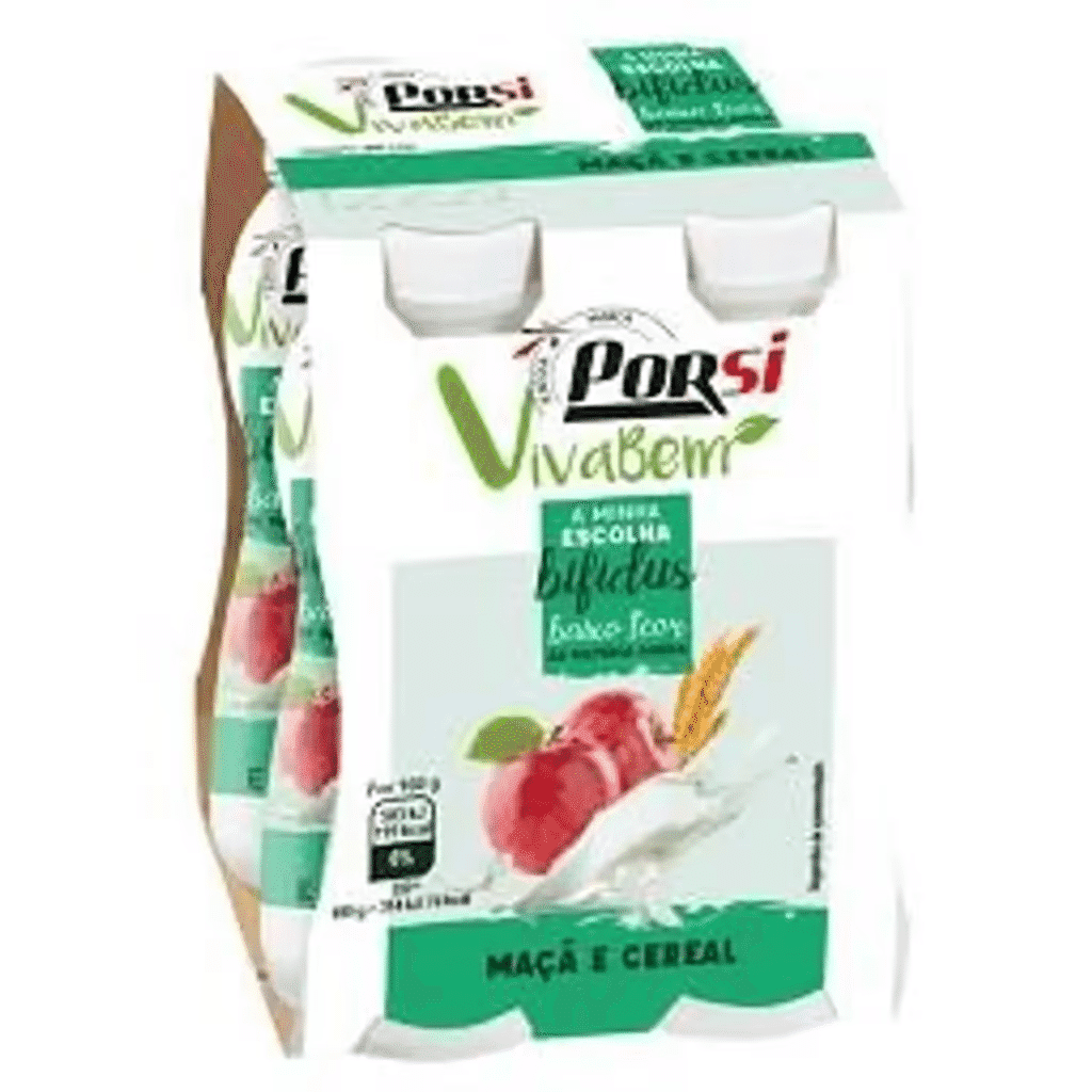 Iogurte líquido bifidus maçã/cereal - PORSI VIVA BEM