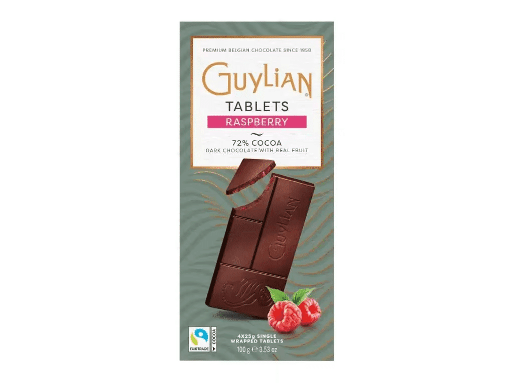 Tablete Chocolate Negro 72% Cacau Com Framboesa 100g - GUYLIAN