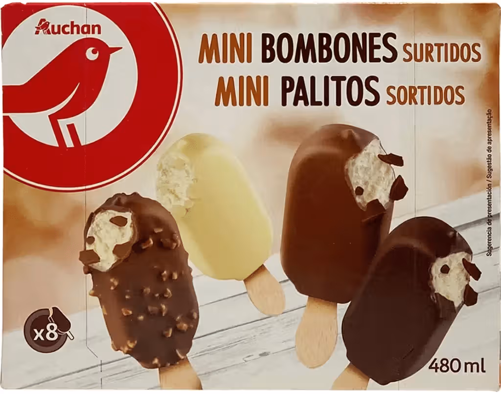 Gelado Mini Palito Sortido 8X60ml - AUCHAN
