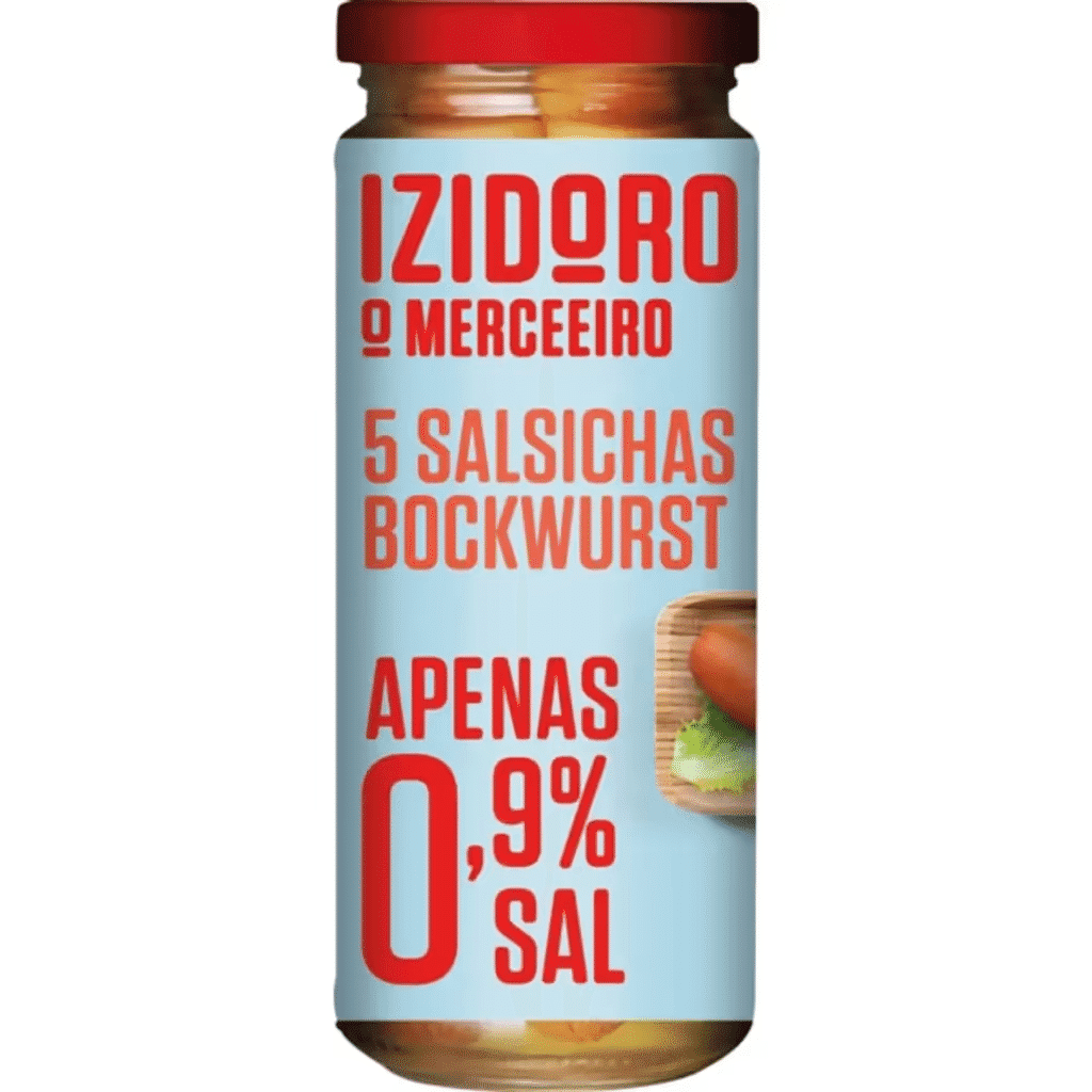 Salsichas Porco Bockwurst Teor Sal Reduzido Frasco - IZIDORO