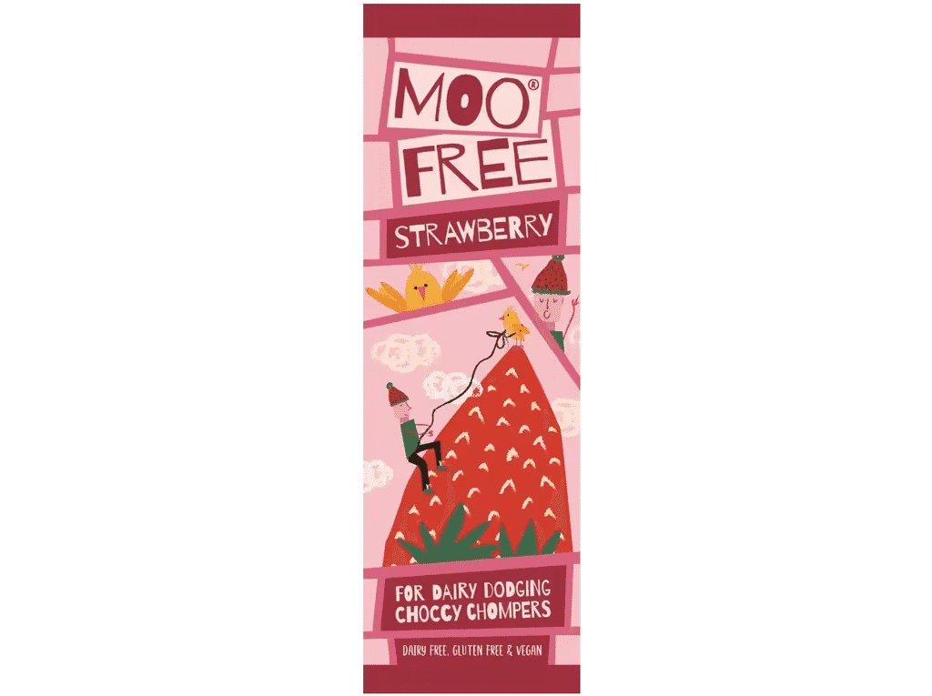 Chocolate Mini Morango Sem Lactose 20g - MOO FREE