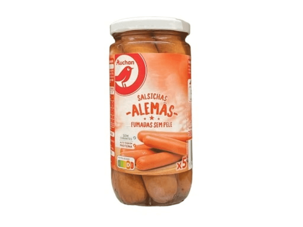 Salsichas Alemãs Fumadas S / Pele 5un 375(250)g - AUCHAN
