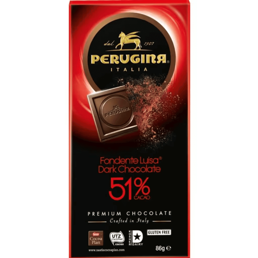 Chocolate Preto 51% embalagem 86 g - PERUGINA