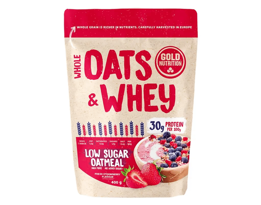 Aveia C / Proteina Oats & Whey Morango 400G - GOLDNUTRITION