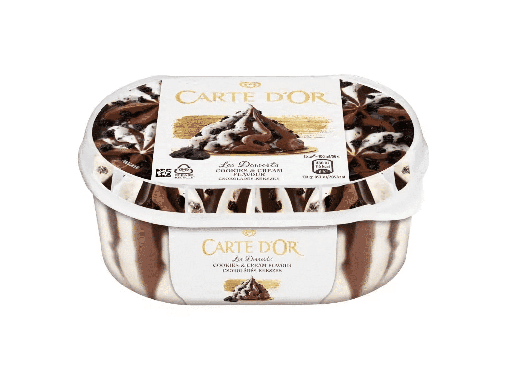 Gelado Cookies & Cream 900ml - CARTE D'OR