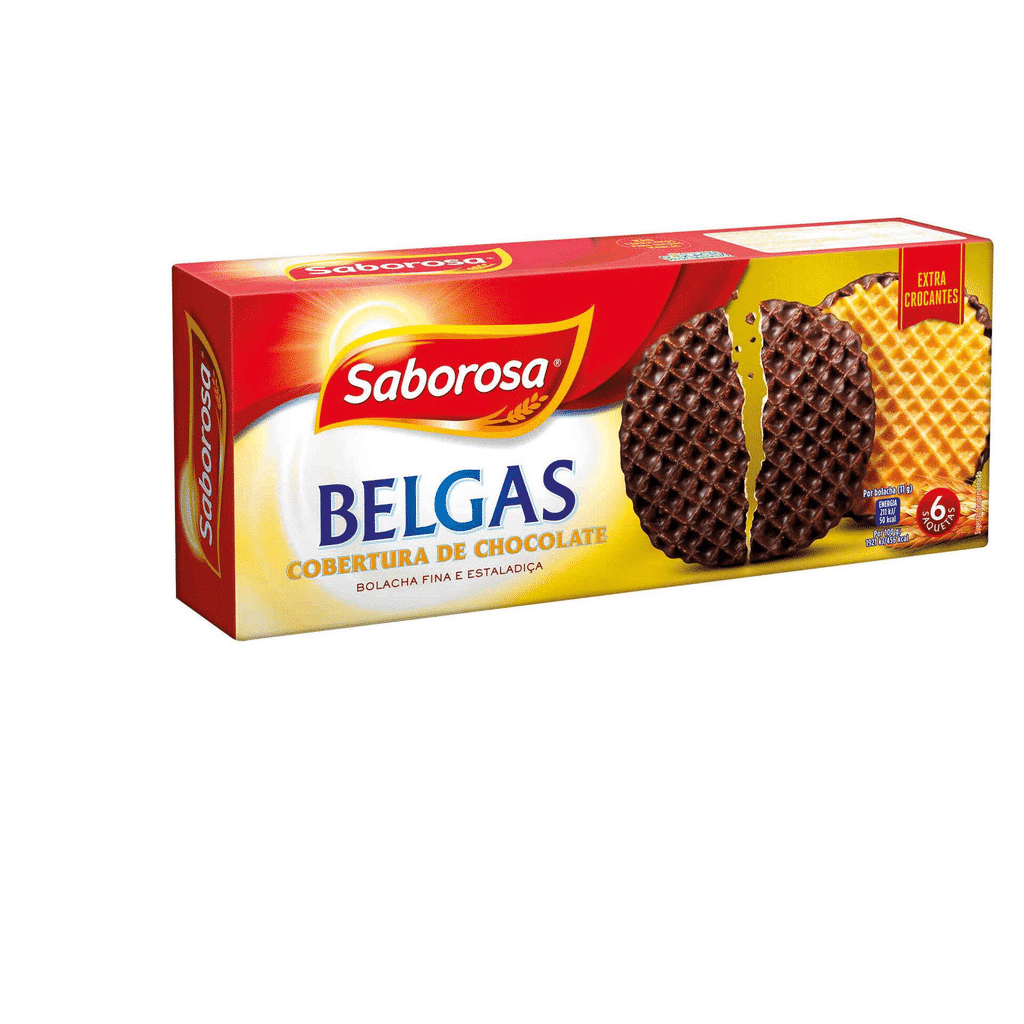 Bolachas Belgas Cobertas com Chocolate - SABOROSA