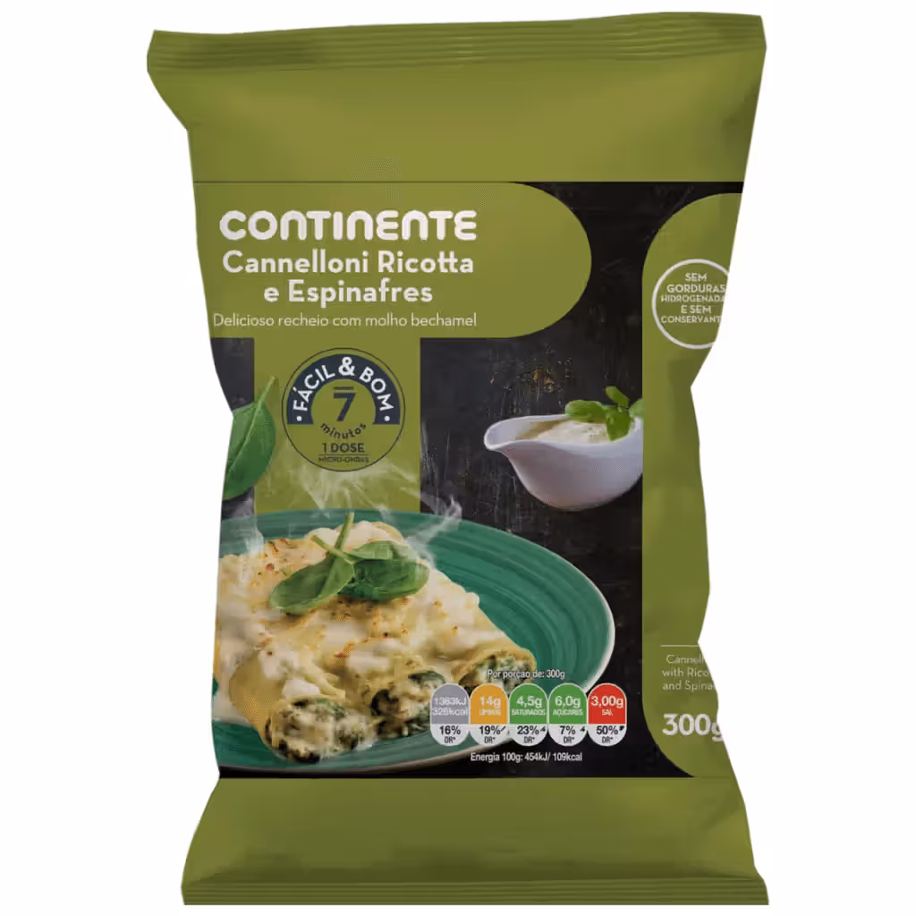 Cannellonis Ricotta e Espinafres - CONTINENTE