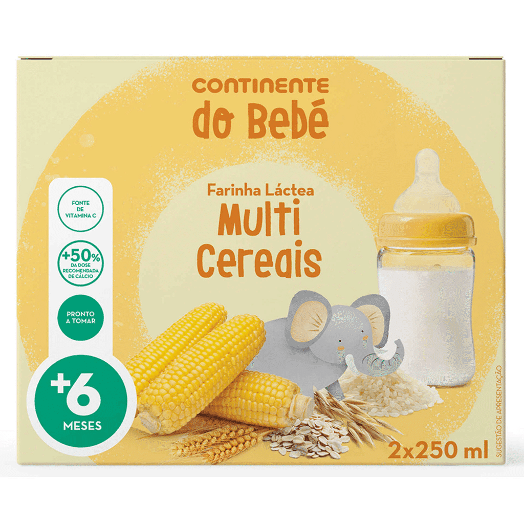 Papa Infantil Farinha Láctea Multicereais +6m - CONTINENTE DO BEBÉ