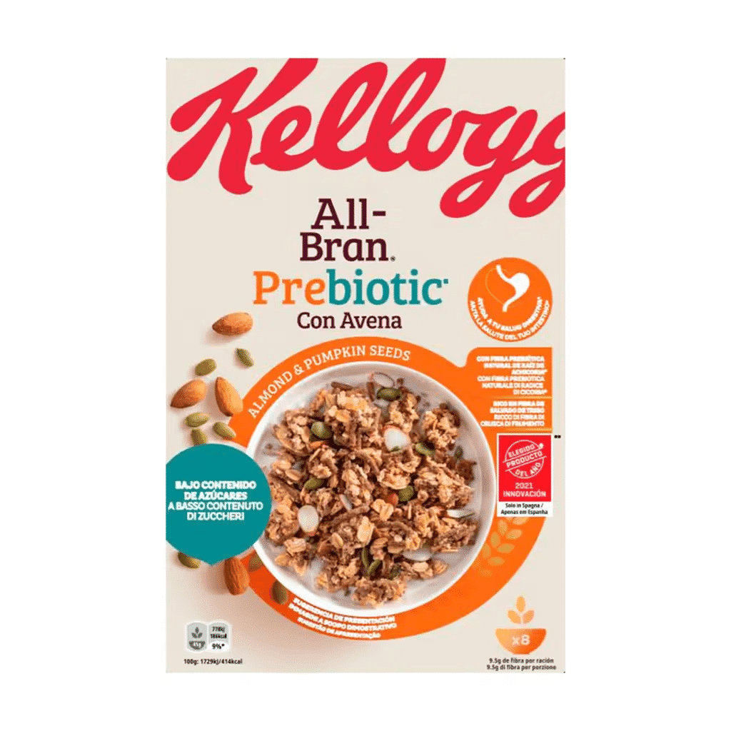 Granola All-bran Prebiotic com Amêndoa e sementes de Abóbora - KELLOGG'S