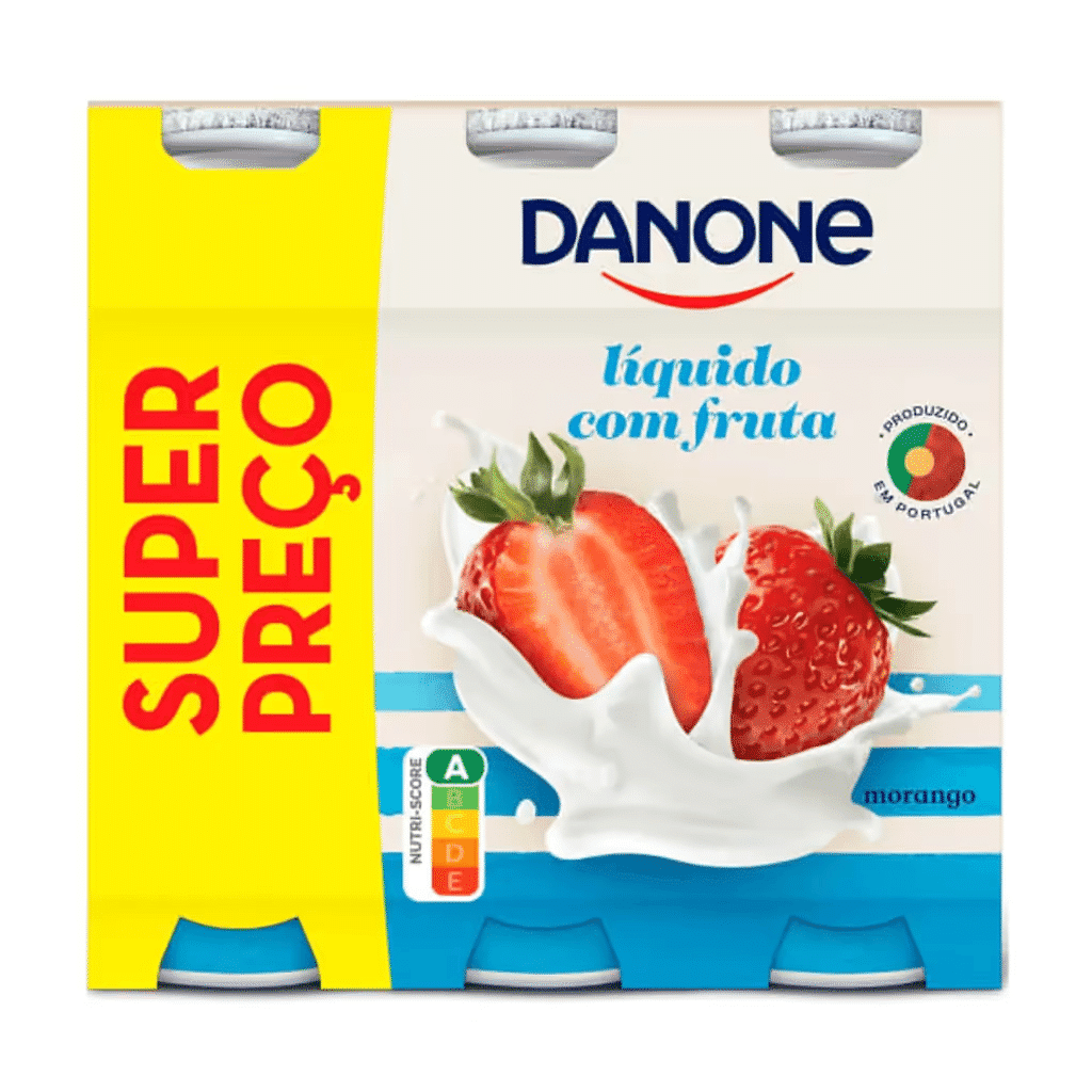 Iogurte Líquido com Fruta de Morango - Pack 6 - DANONE