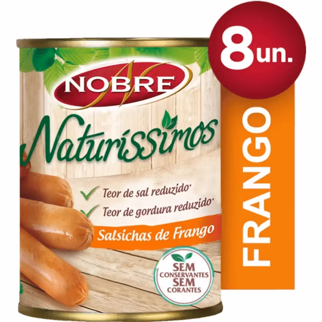 SALSICHAS DE FRANGO 8 UNIDADES 160 g - NOBRE NATURISSIMOS
