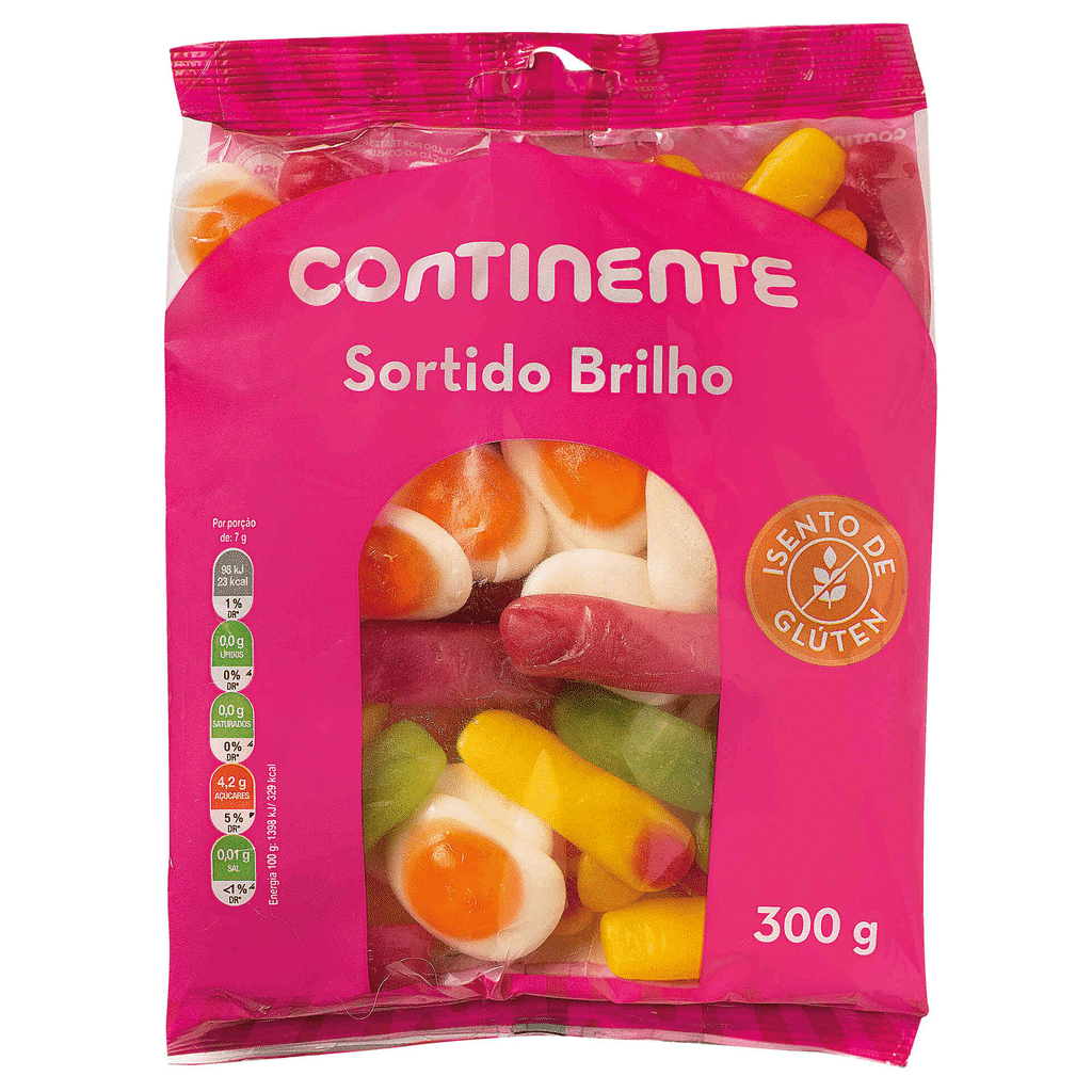 Gomas Sortido Brilho sem Glúten - CONTINENTE