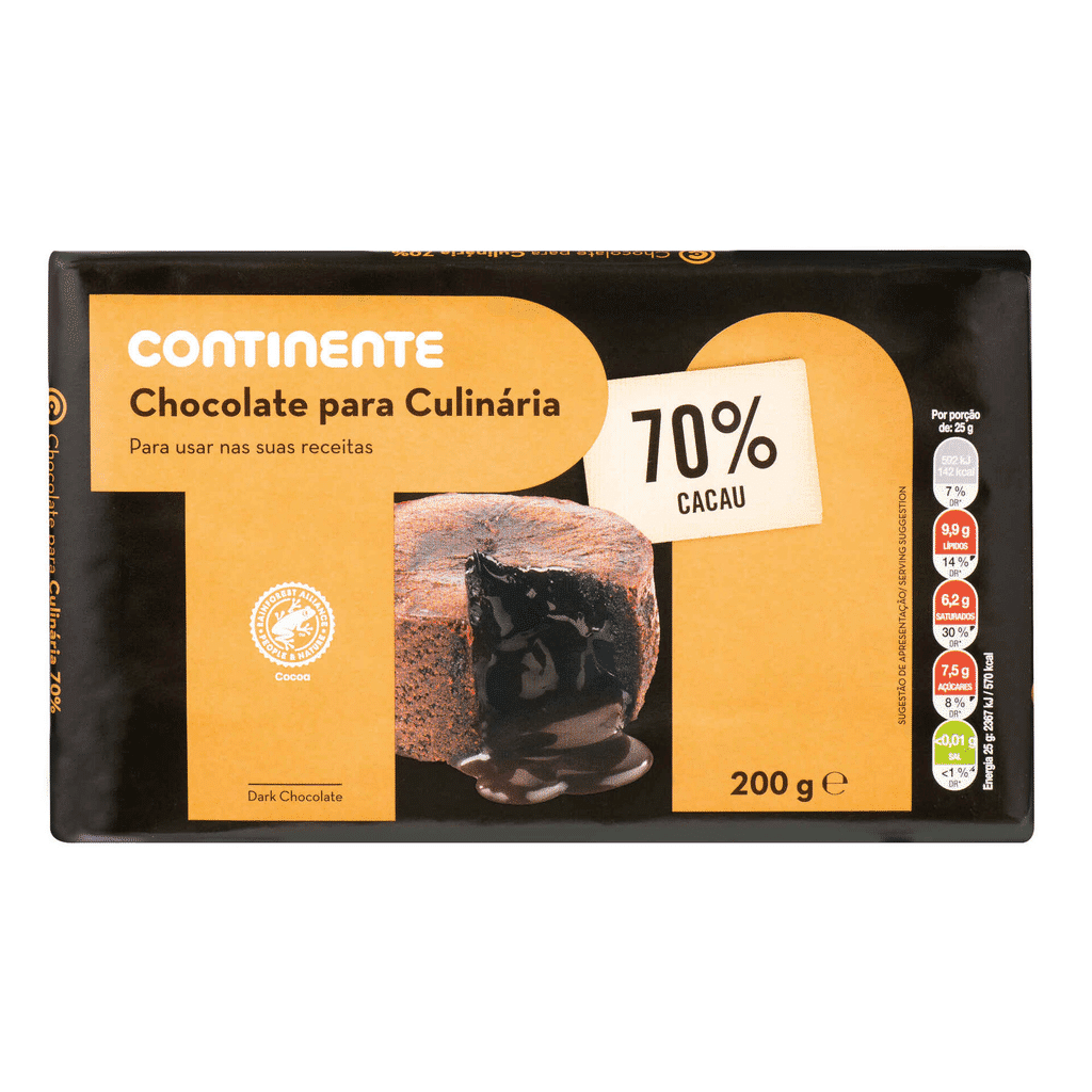 Tablete de Chocolate Culinária 70% - CONTINENTE