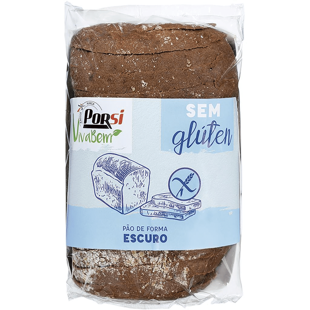 Pão forma escuro sem glúten - PORSI VIVA BEM