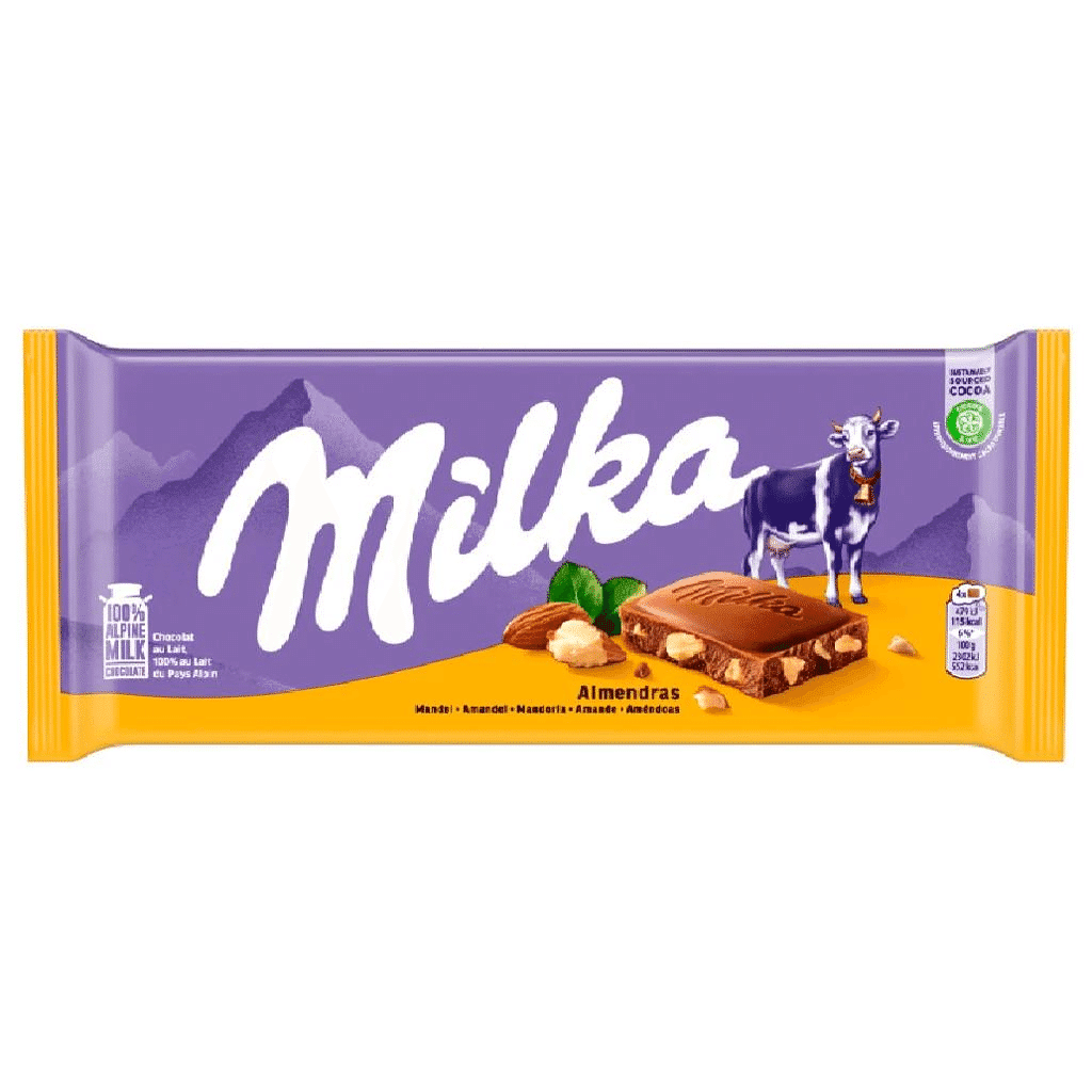 Chocolate de leite e amêndoas - MILKA