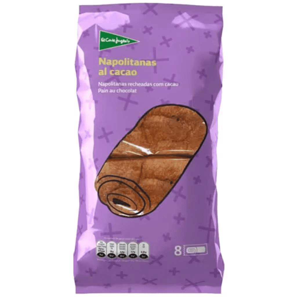 Napolitanas Recheadas com Cacau 8 Unidades embalagem 320 g - EL CORTE INGLÉS