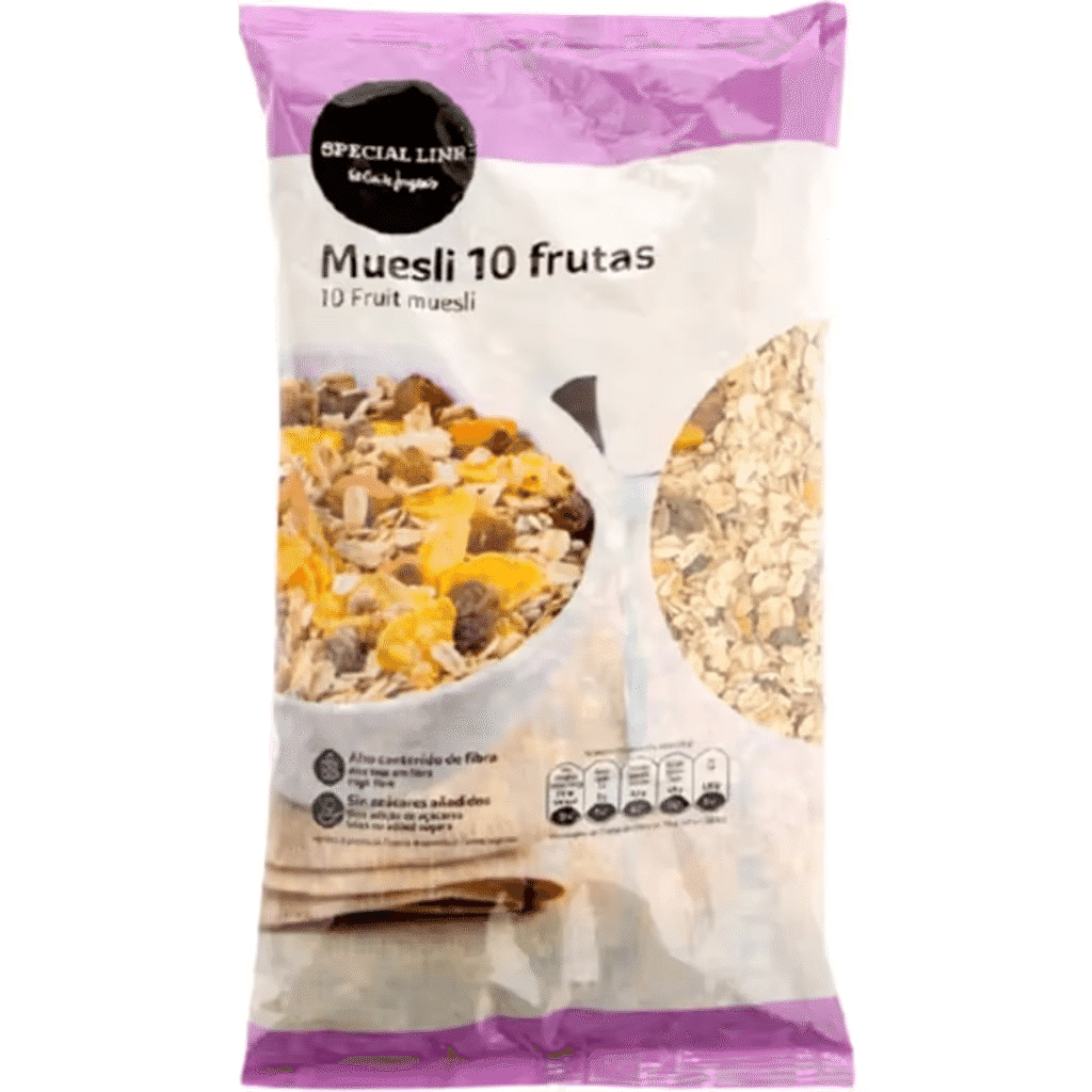 Muesli 10 Frutas sem Açúcar Adicionado embalagem 1 kg - SPECIAL LINE EL CORTE INGLÉS