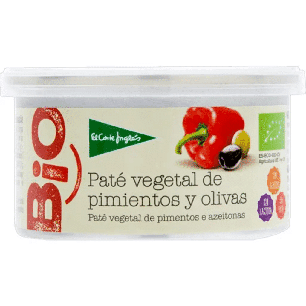 Paté Vegetal de Pimentos e Azeitonas sem Lactose e sem Glúten Biológico lata 125 g - EL CORTE INGLÉS BIO