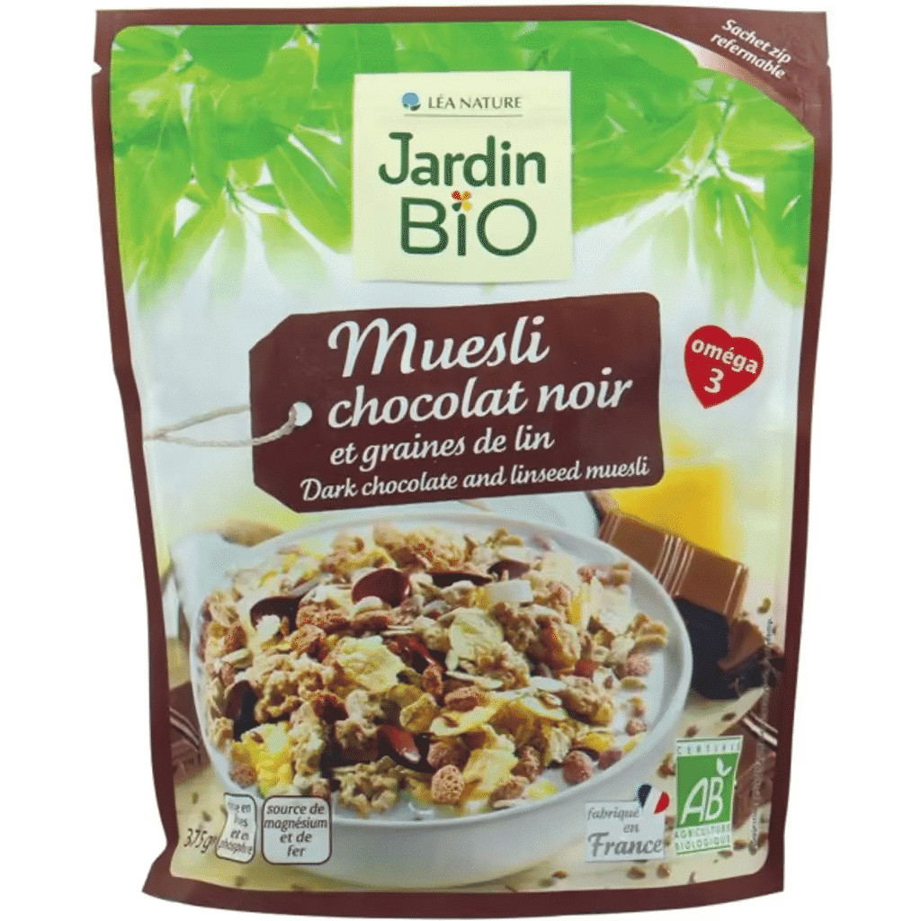 Sementes de Muesli com Chocolate Preto Biológico embalagem 35 g - JARDIN BIO