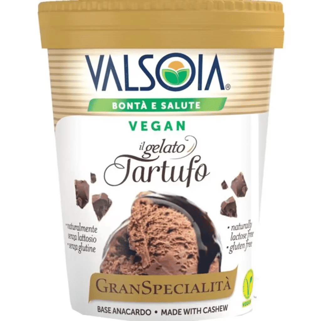 Gelado Base de Caju com Trufas Vegan sem Lactose e sem Glúten embalagem 300 g - VALSOIA