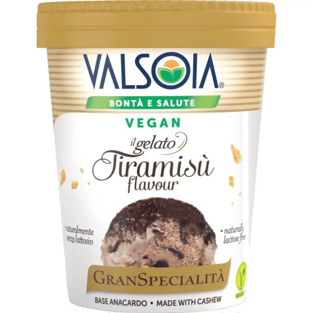 Gelado Base de Caju de Tiramisú Vegan sem Lactose embalagem 300 g - VALSOIA